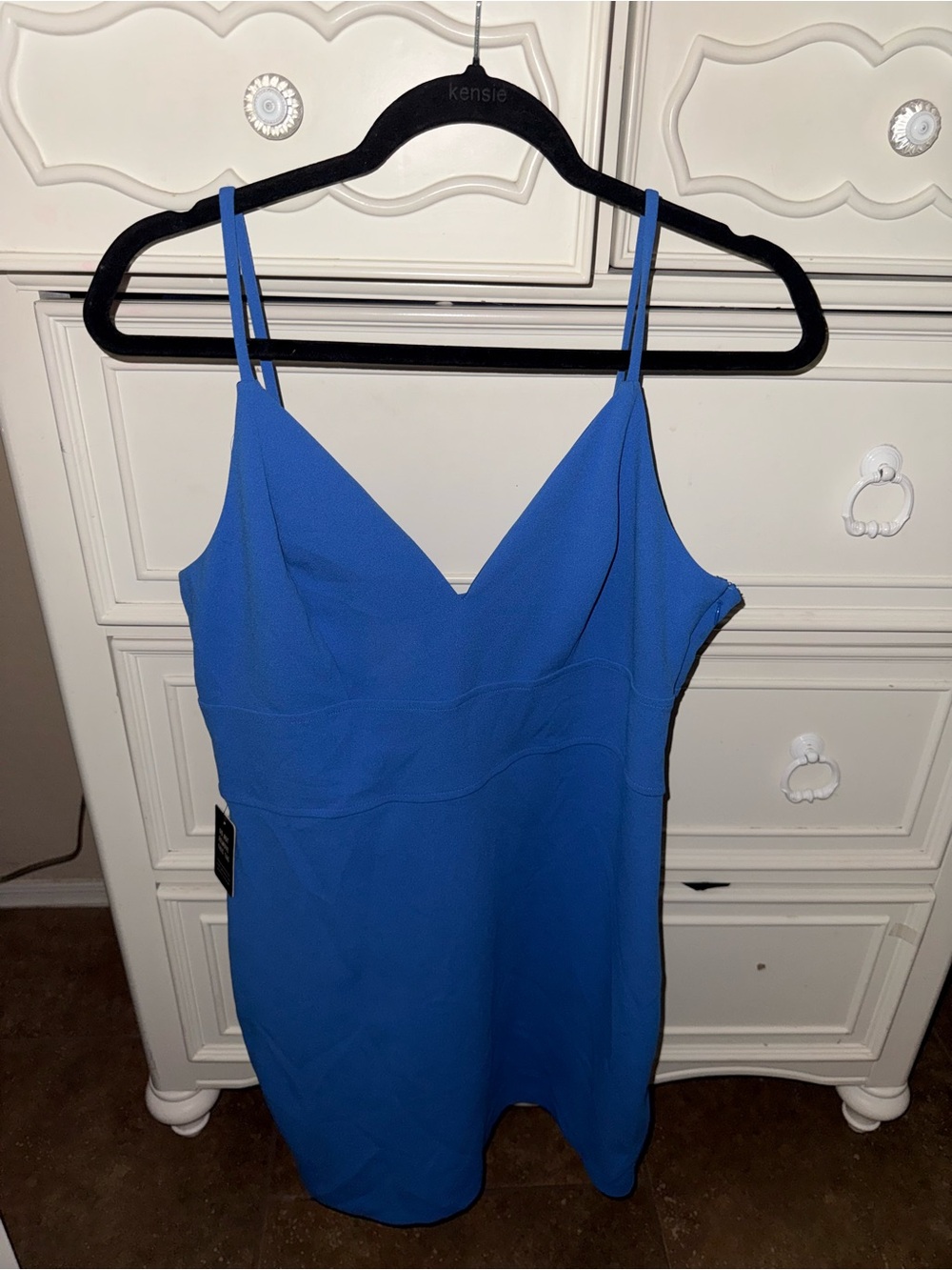 Express Blue V-Neck Slip Dress